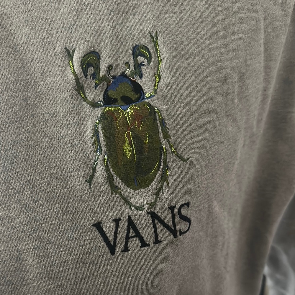 Vans Gray Tee with Embroidered Beetle